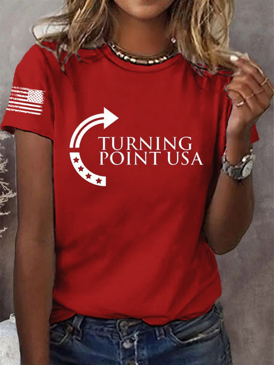 Women's Charlie Kirk Turning Point USA Trump Commemorative T-Shirt