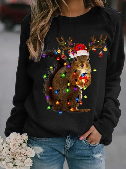 Women's Christmas raglan sleeve sweatshirt