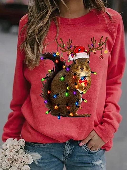 Women's Christmas raglan sleeve sweatshirt