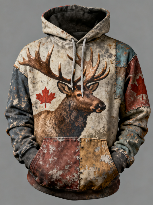 Men's Canada Print Casual Hoodie