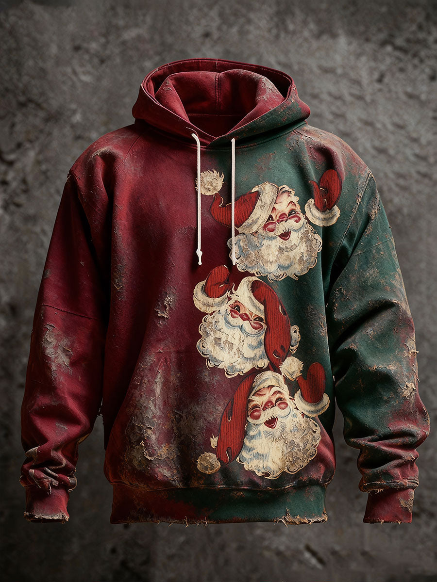 Men's Santa Oversized Drop-Shoulder Hoodie With Pockets