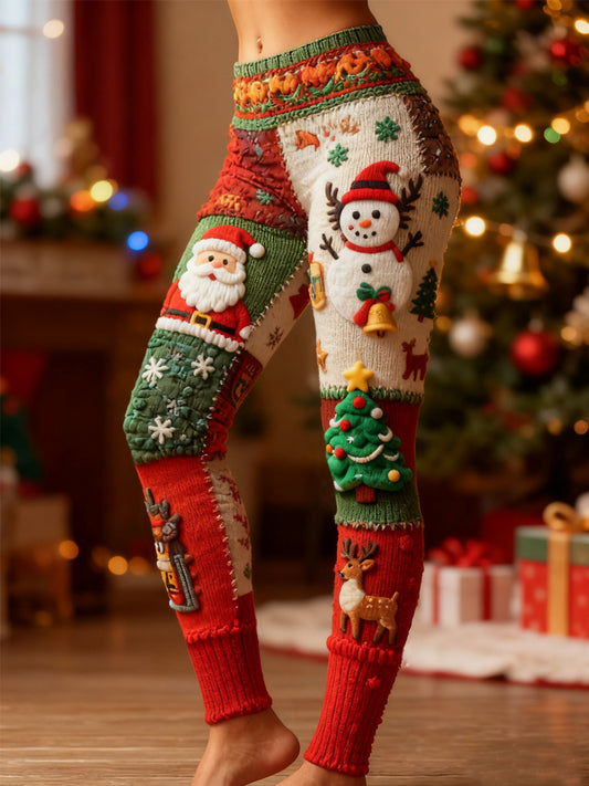 Women's Vintage Christmas Print Leggings