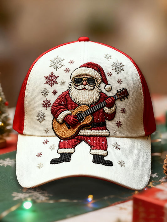 Unisex Vintage Christmas Santa Claus Print Hat