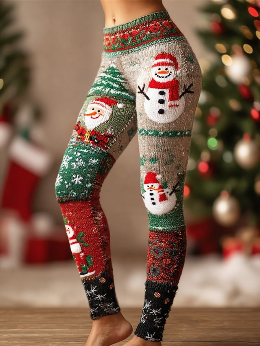 Women's Vintage Christmas Print Leggings