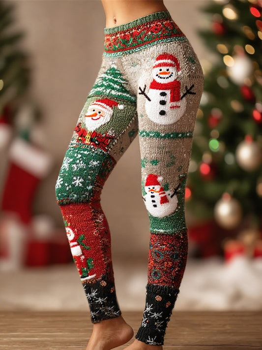 Women's Vintage Christmas Print Leggings