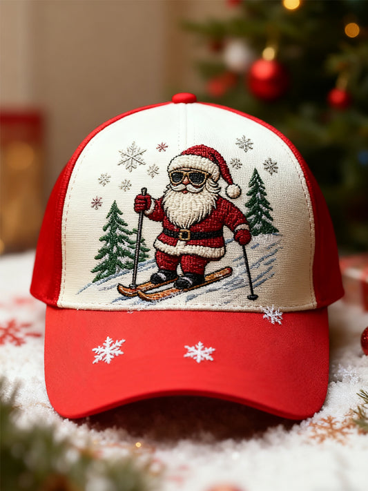 Unisex Vintage Christmas Santa Claus Print Hat