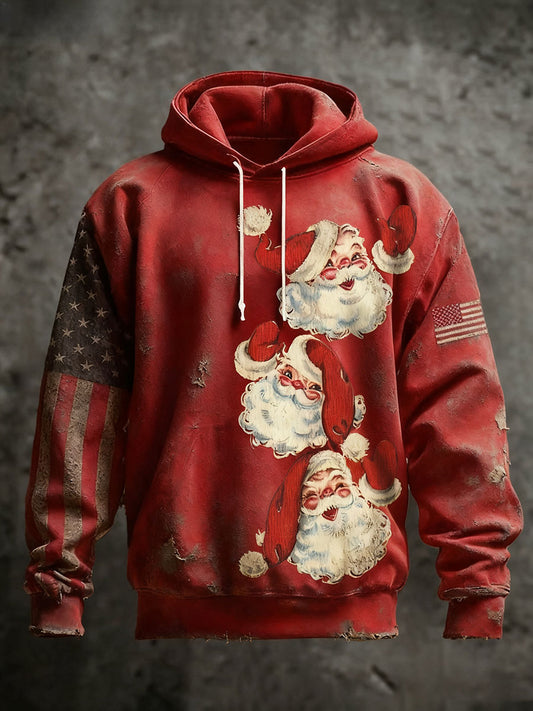 Men's Santa Oversized Drop-Shoulder HoodWith Pockets