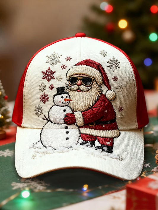 Unisex Vintage Christmas Santa Claus Print Hat