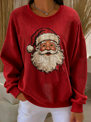 Women’s Christmas Print Casual Sweatshirt Red / S