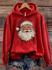 Women’s Christmas Print Casual Hoodie Red / S