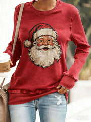 Women’s Christmas Print Casual Sweatshirt Red / S