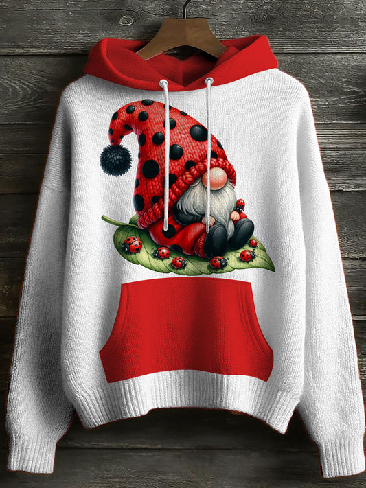 Women's Santa Claus Hooded Long Sleeved Sweater