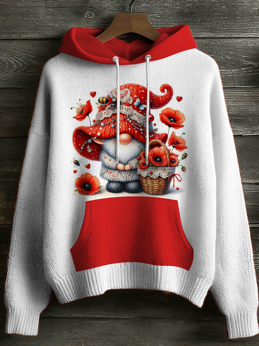 Womens' Christmas Santa Claus Printed Round Neck Comfortable Sweater