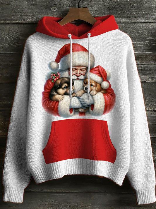 Women's Christmas Cute Pet Hooded Long Sleeved Sweater