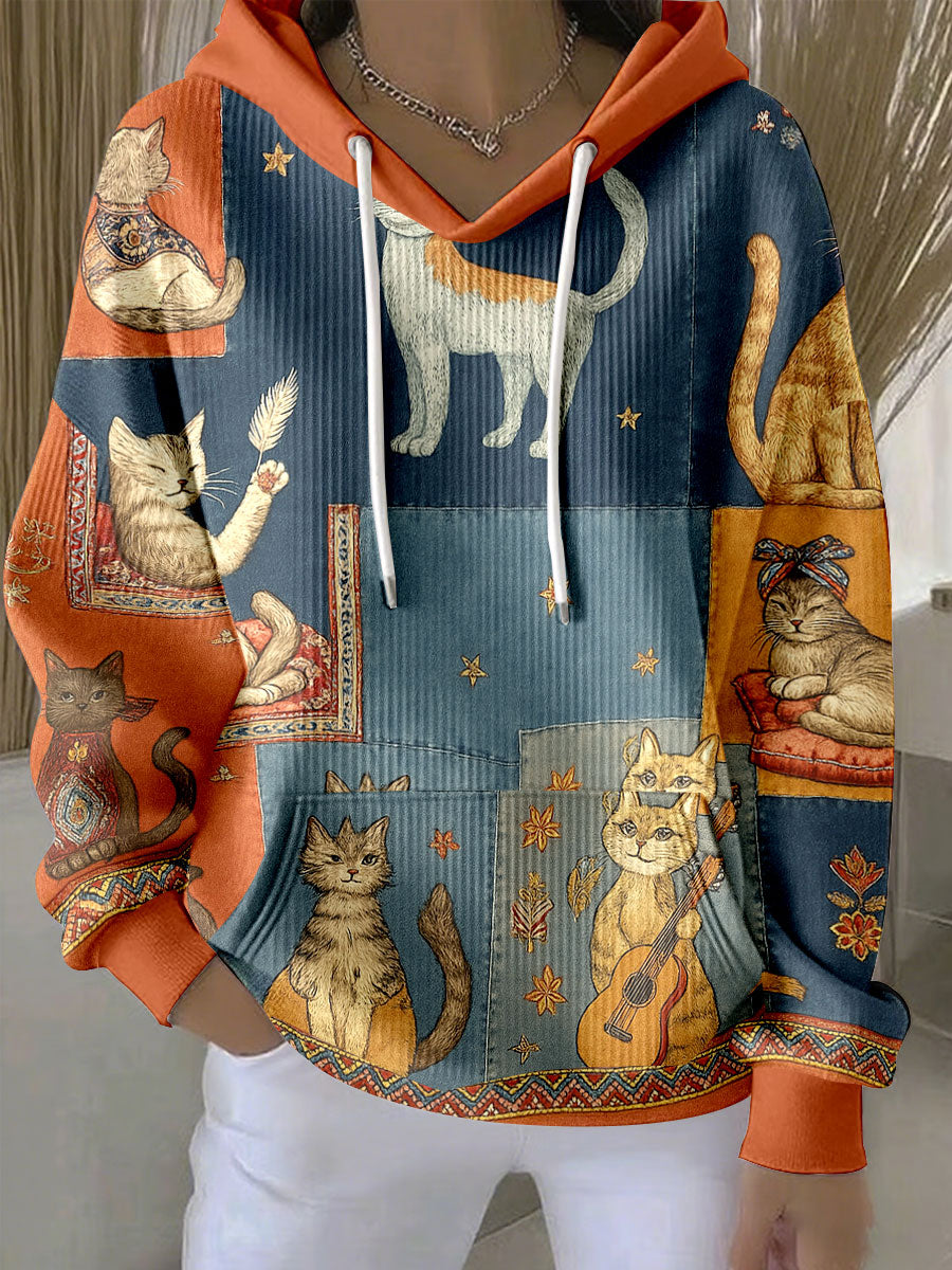 Women’s Autumn Cats Hoodies As picture / S