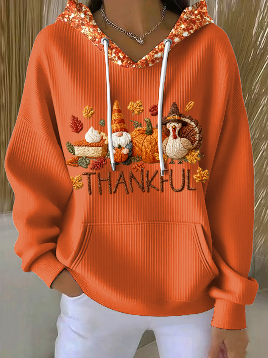 Women's Thanksgiving Dwarf Turkey Casual Hoodie