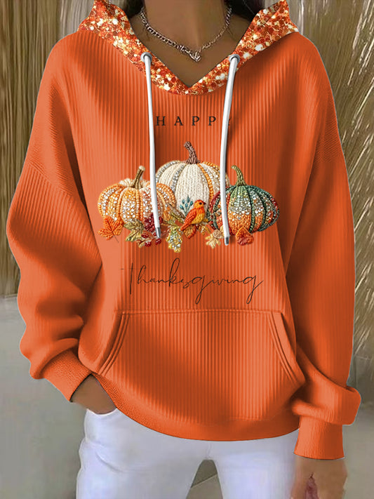Women's Thanksgiving Pumpkin Casual Hoodie