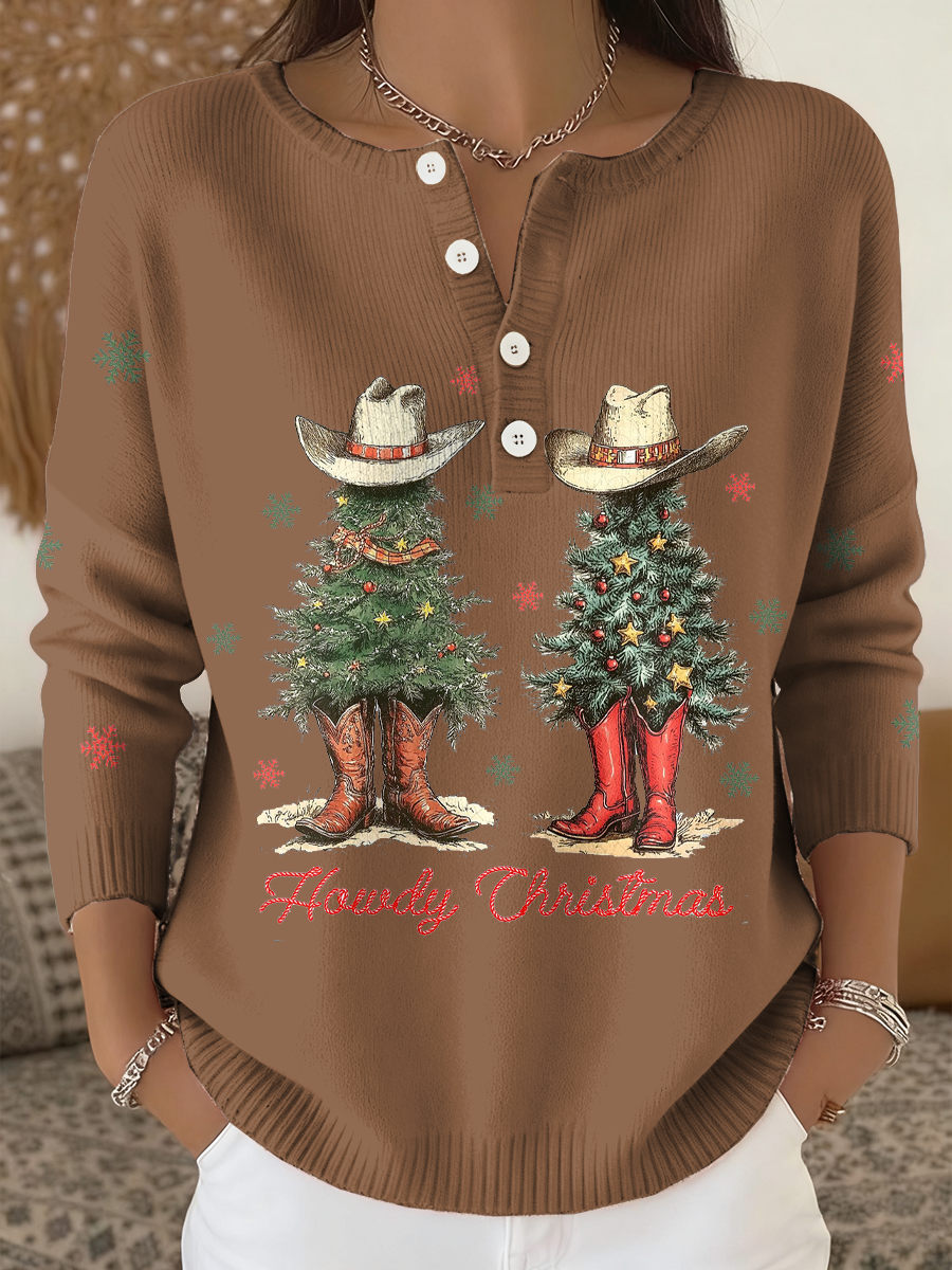 Women's Funny Christmas Santa Art Printed Tops