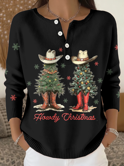 Women's Funny Christmas Santa Art Printed Tops