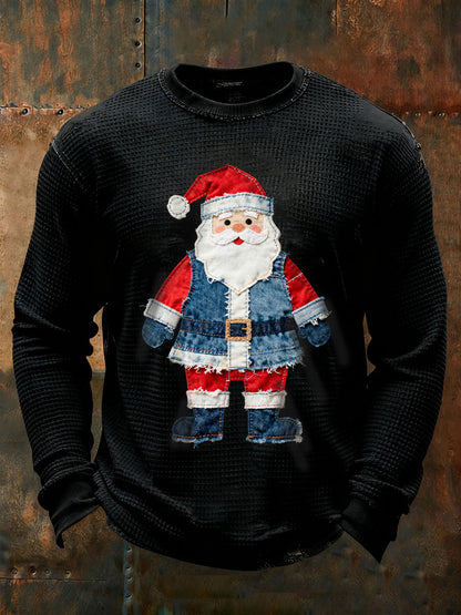 Men's Santa Claus Waffle Casual T-Shirt
