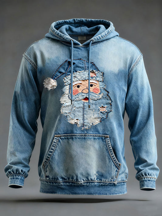 Men's Santa Claus Print Casual Hoodie