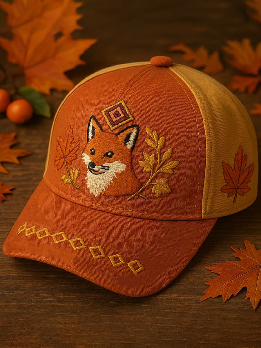 Unisex Autumn fox print Hat