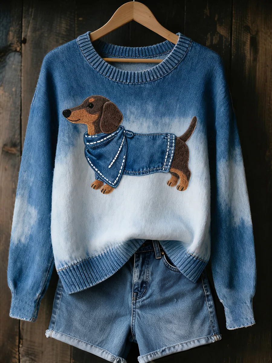 Women’s Dachshund Tops Blue / S