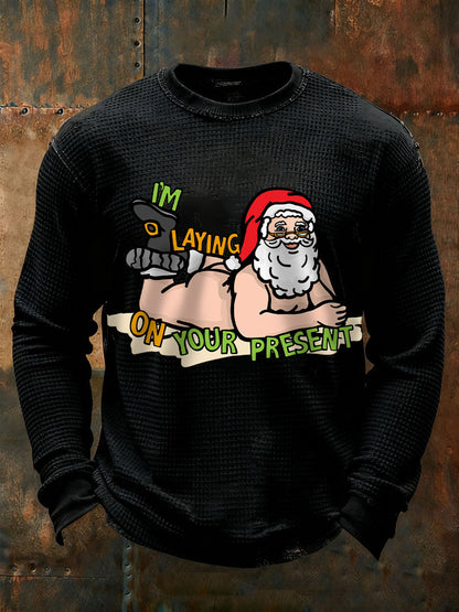 Men's I'm laying on your present long-sleeve T-shirts