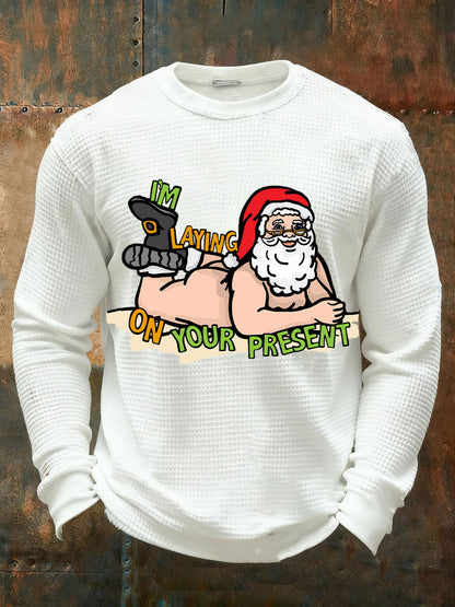 Men's I'm laying on your present long-sleeve T-shirts