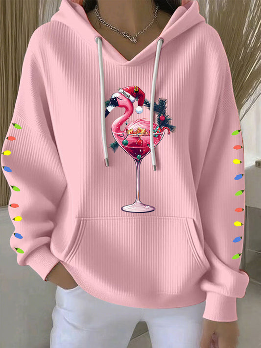 Women's Christmas Flamingo Print Casual Sweatshirt