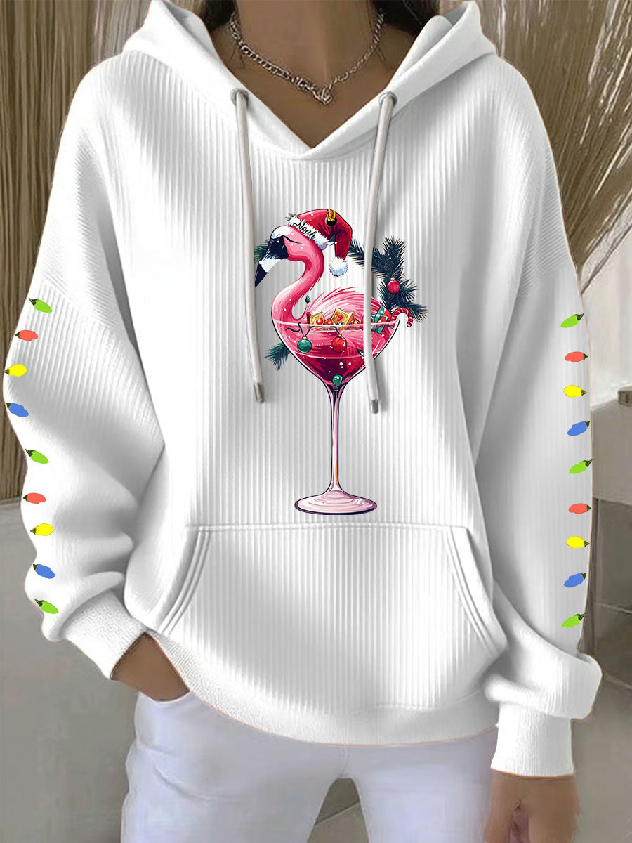 Women's Christmas Flamingo Print Casual Sweatshirt