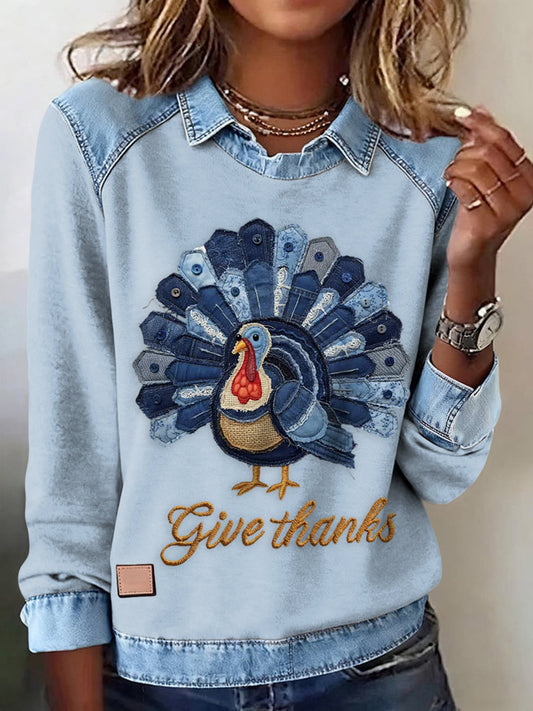 Women's Thanksgiving Print Top