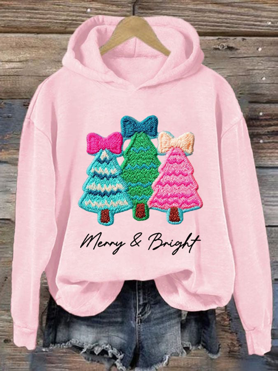 Women's Christmas tree print Regular Sweatshirt