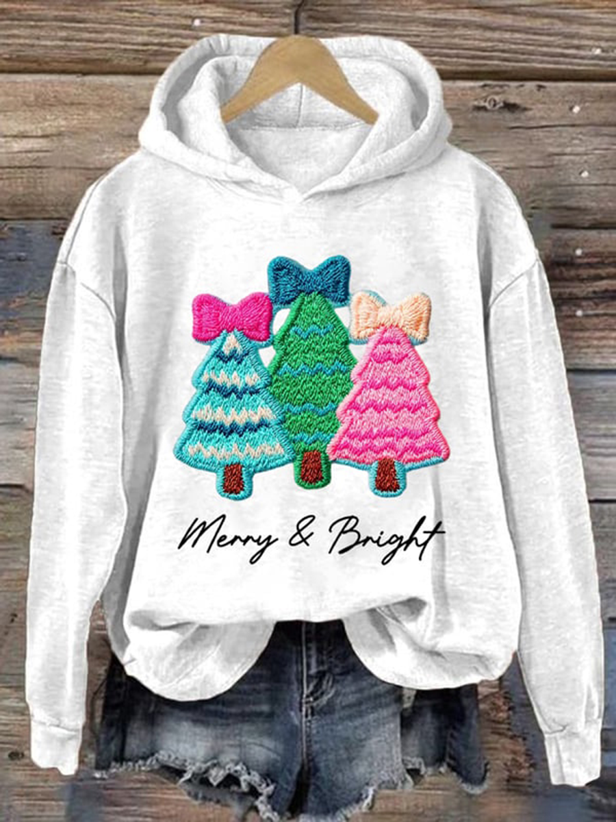 Women's Christmas tree print Regular Sweatshirt