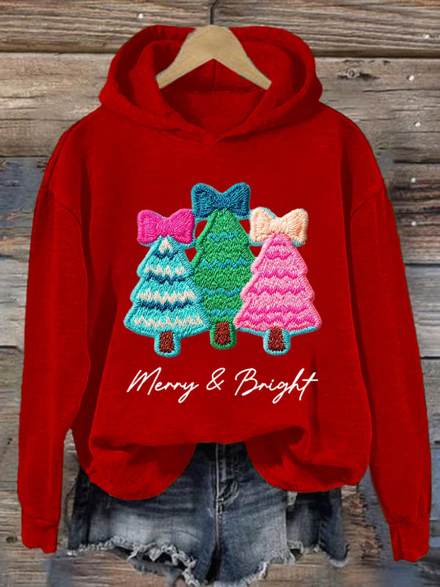 Women's Christmas tree print Regular Sweatshirt