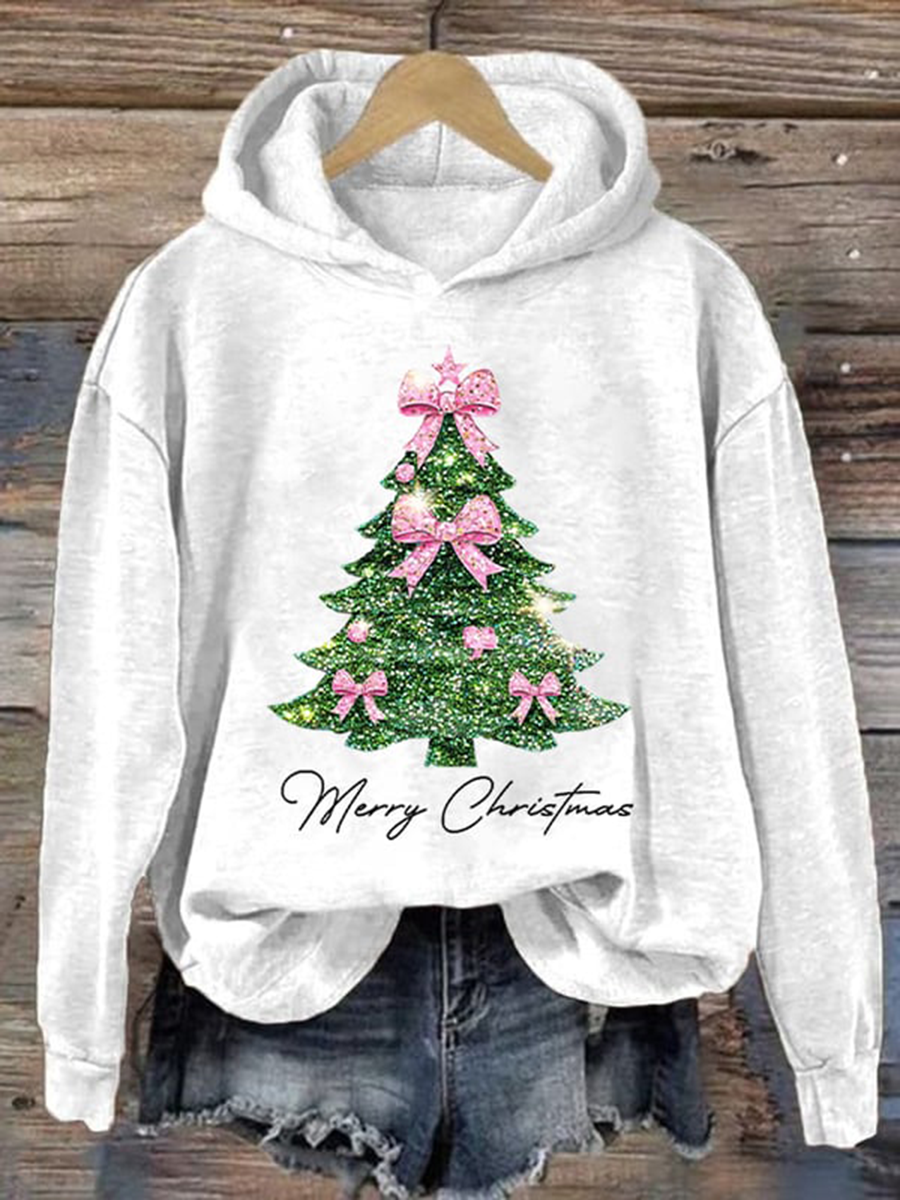 Women's Christmas tree print Regular Sweatshirt