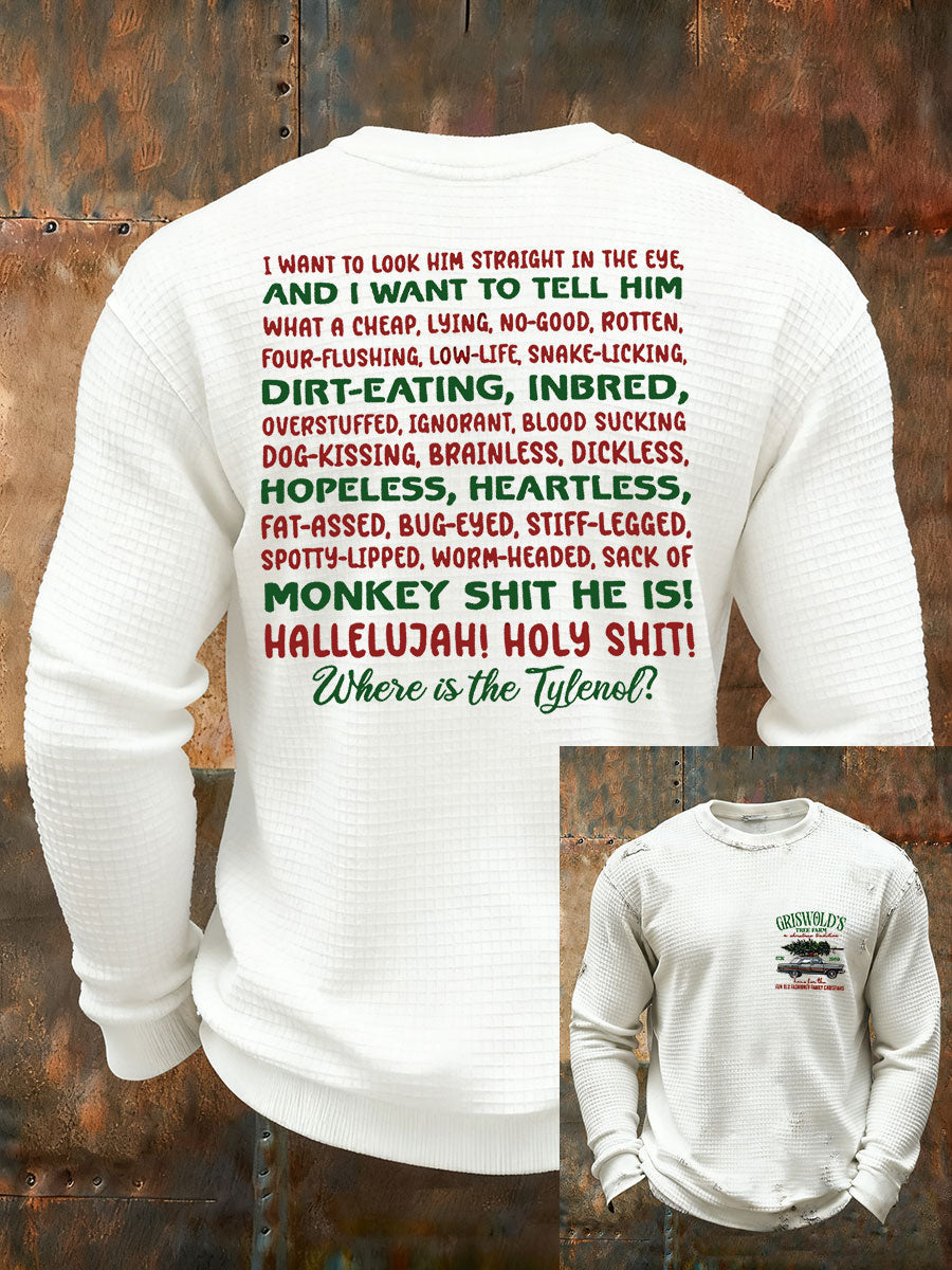 Men's Christmas Waffle Casual T-Shirt