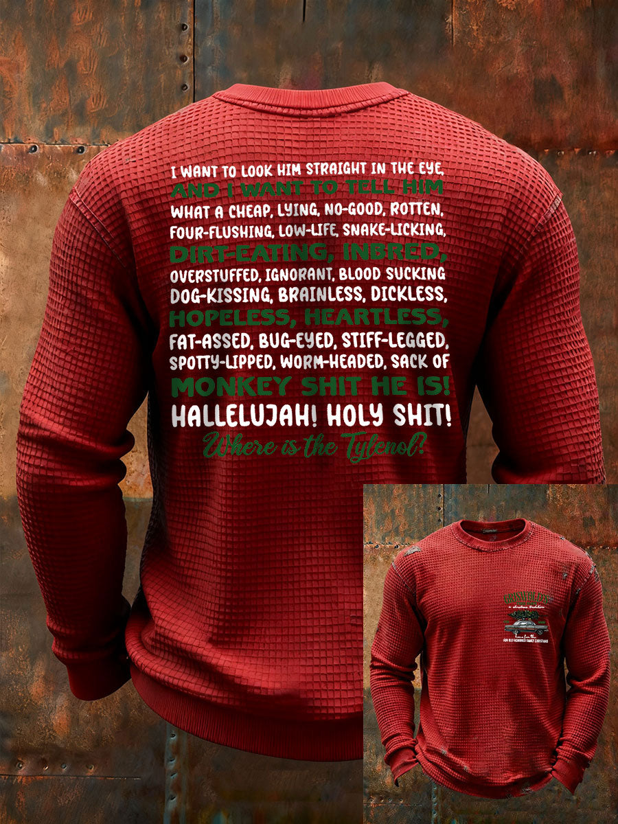 Men's Christmas Waffle Casual T-Shirt