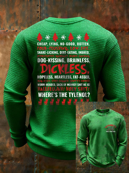 Men's Christmas Waffle Casual T-Shirt