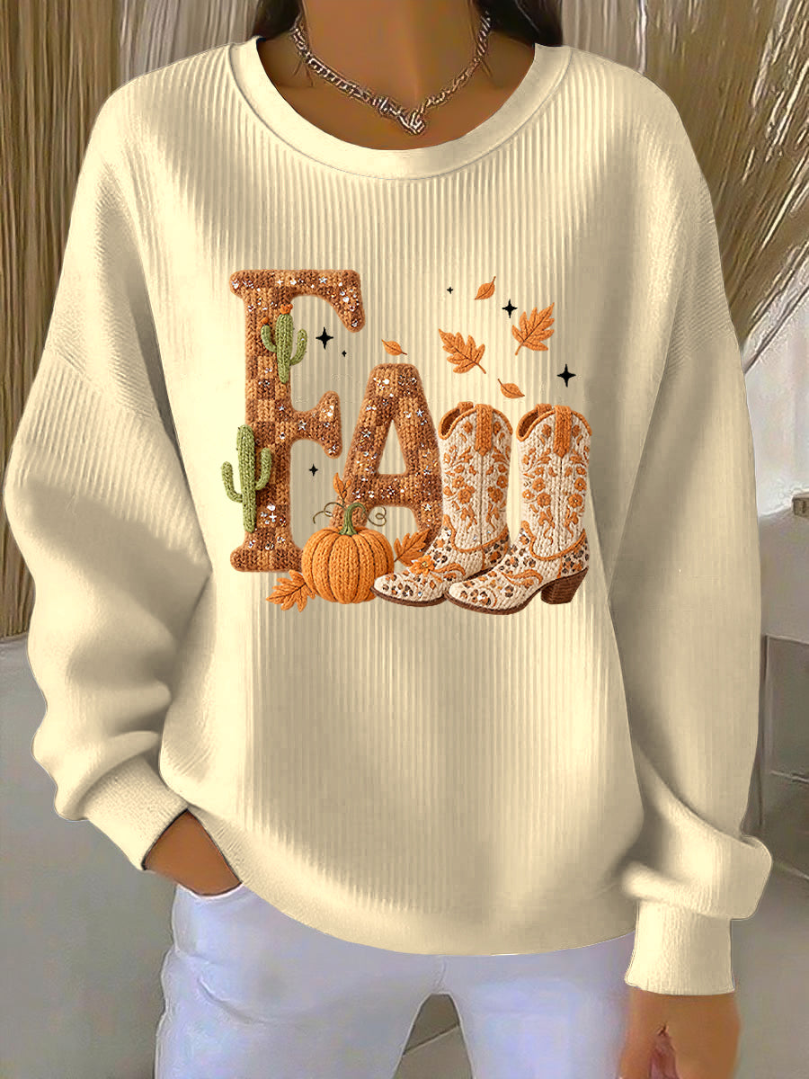 Women’s Thanksgiving Fall Casual Crewneck Pullover Multicolour / S