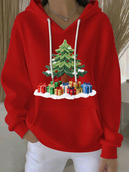 Women's Christmas Print Casual Hoodie