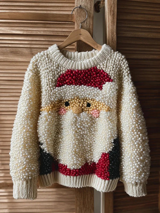 Women's Vintage Christmas Santa Claus Knitted Sweater