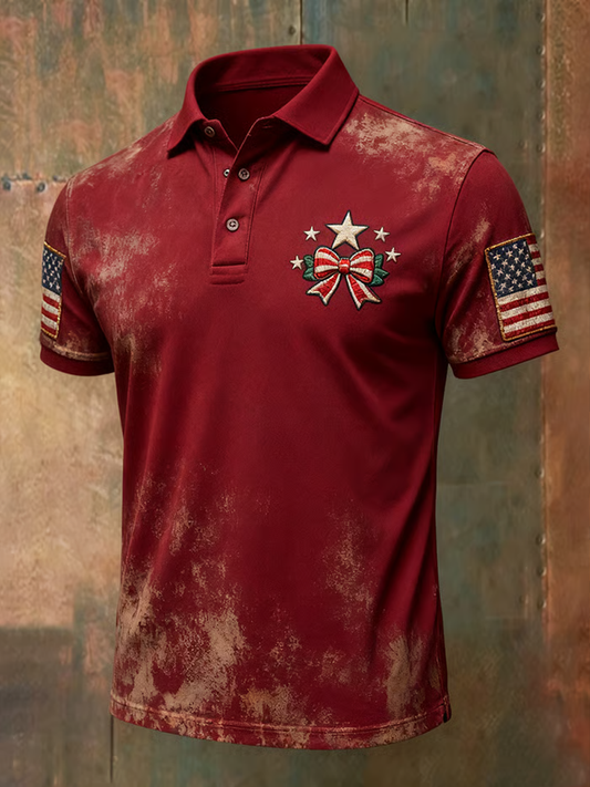Men's Christmas print polo shirt