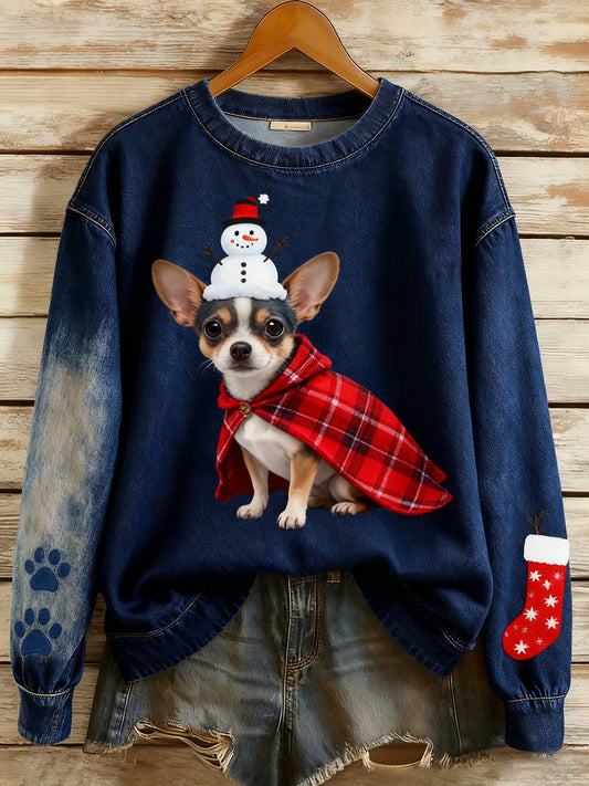 Women's Vintage Art Animal Print Cozy Knit Sweater