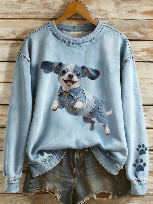 Women's Vintage Art Animal Print Cozy Knit Sweater