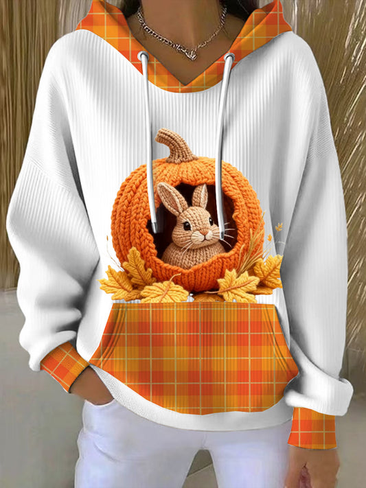 Women's Thanksgiving Pumpkin Hooded Sweatshirt