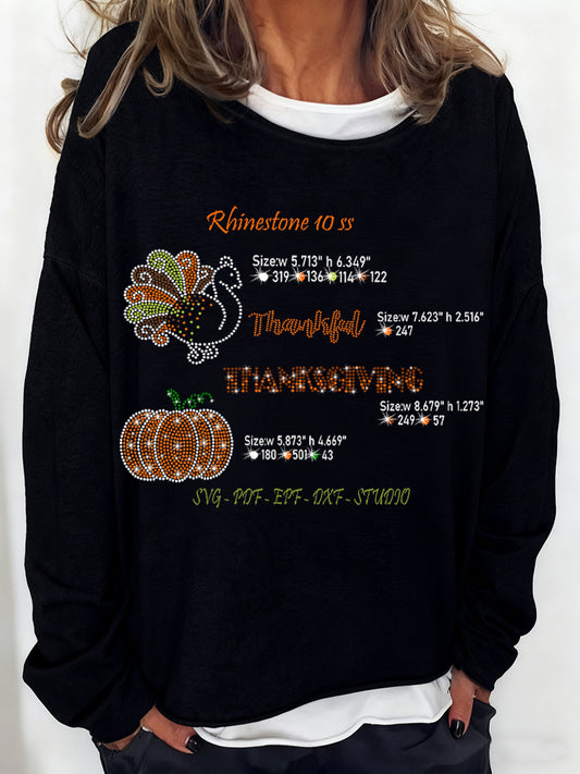 Women's Thanksgiving Art Casual Long-Sleeve T-Shirt
