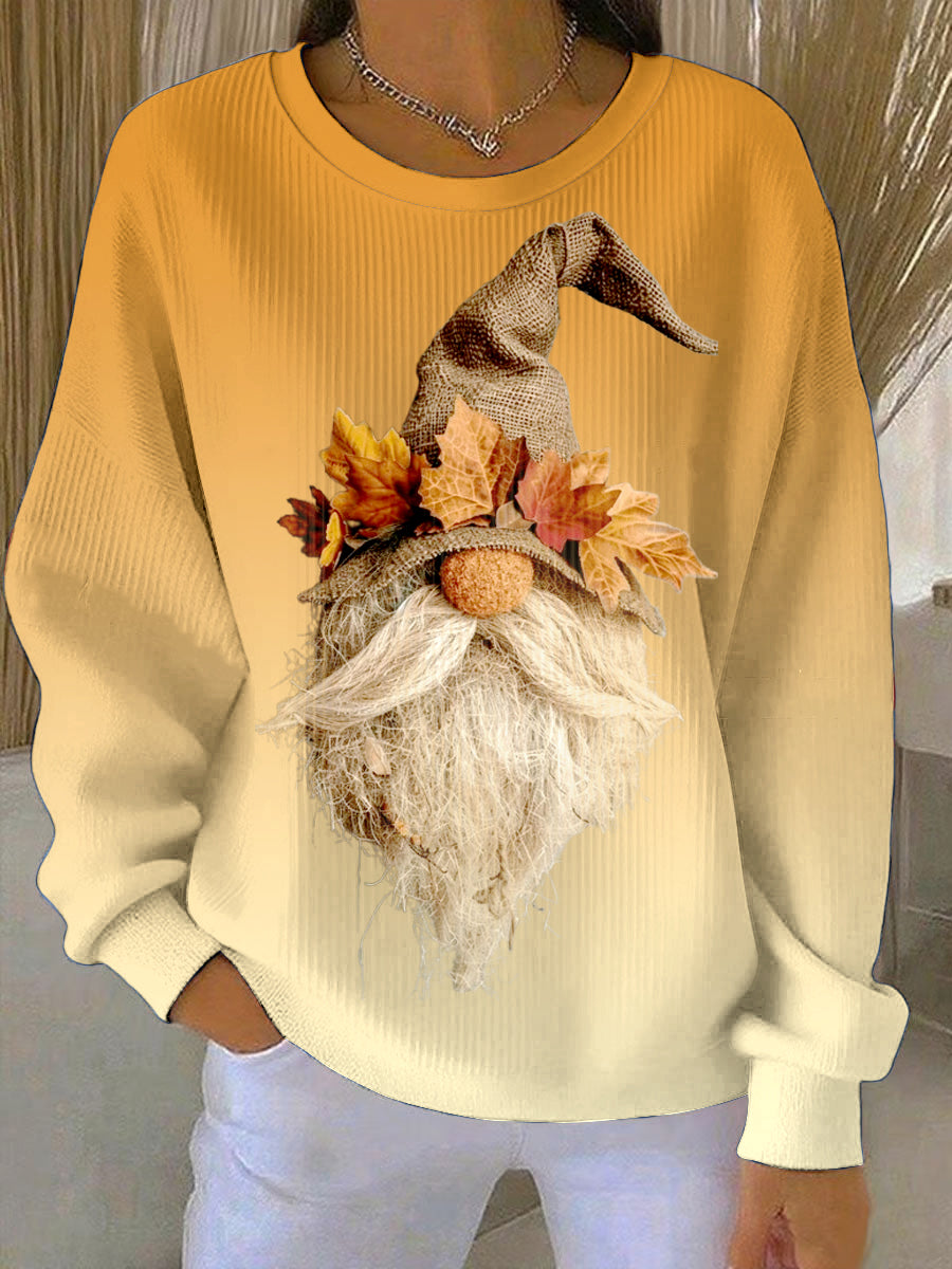 Women's Thanksgiving 3D Print Loose-Fit Crewneck Pullover