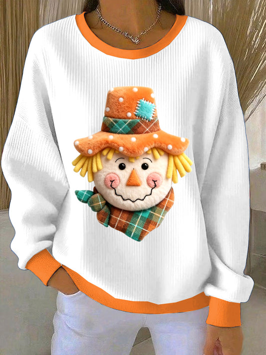 Women's Thanksgiving Charm Loose-Fit Crewneck Pullover