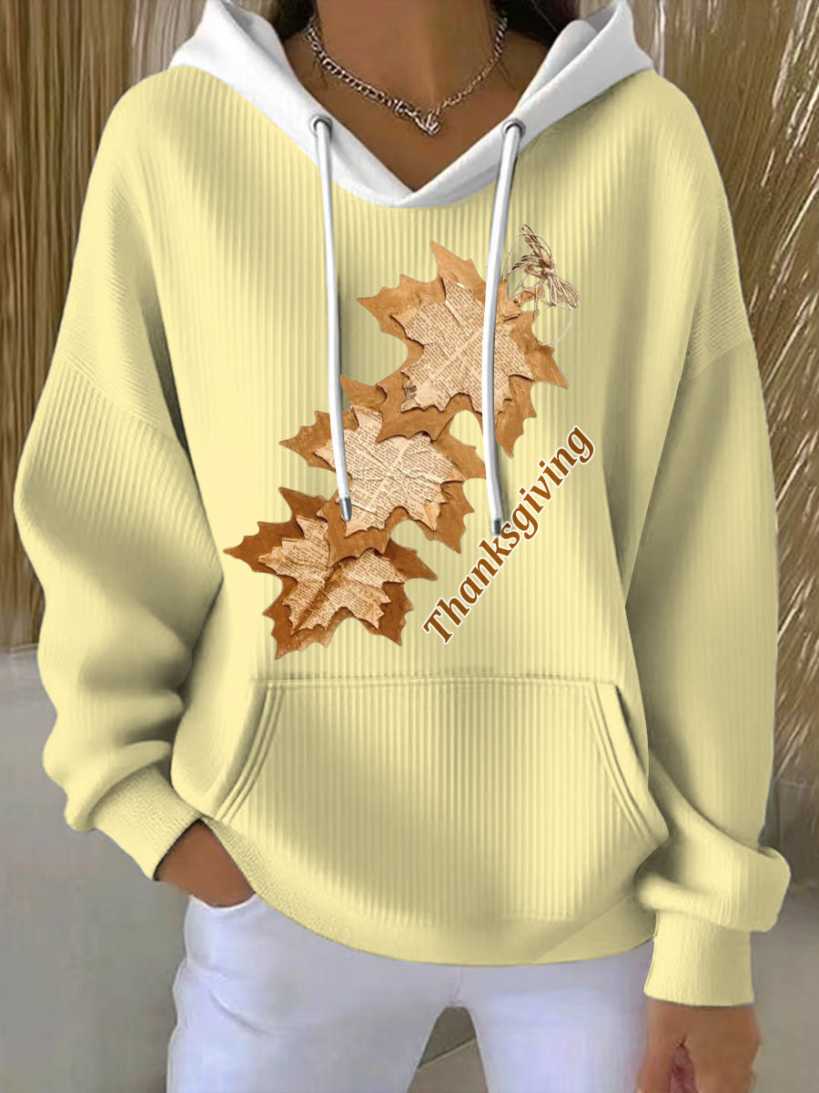 Women's Yellow Thanksgiving Hooded Sweatshirt